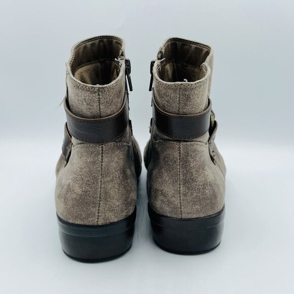 Natural Soul Boots Womens Size 9 M Brown Coltrane Ankle Booties Creased Zipper - Picture 7 of 11